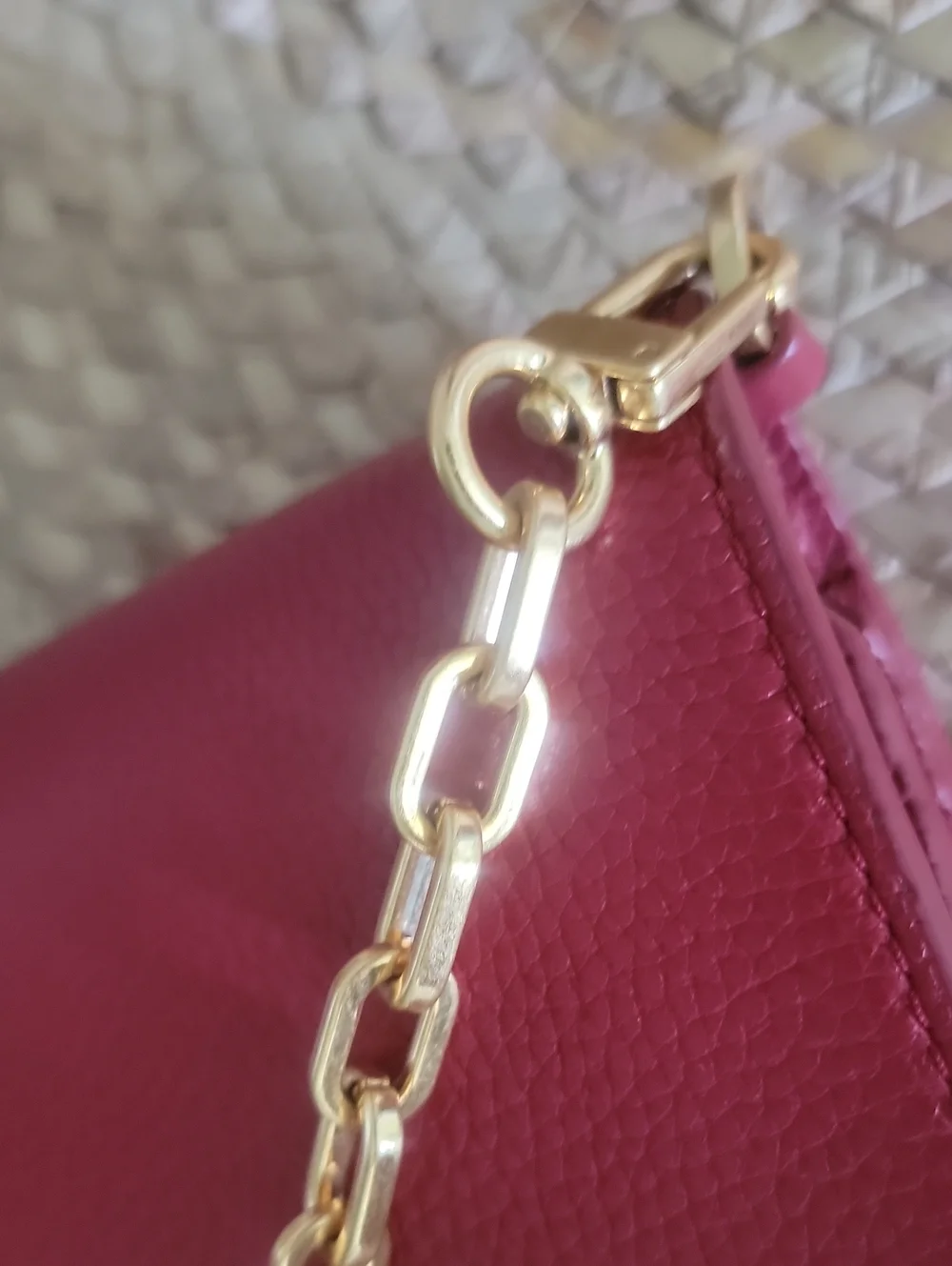 Tory Burch Red Leather Gold Chain Shoulder Bag - Rare Medium Size